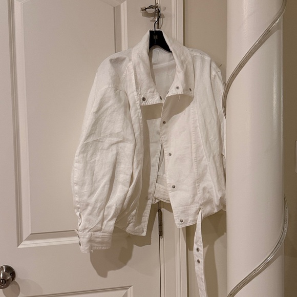 Zara 100% LINEN BOMBER JACKET ZW COLLECTION - Picture 12 of 14